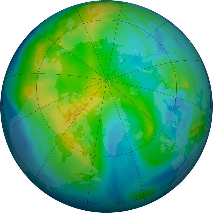 Arctic ozone map for 18 November 2007